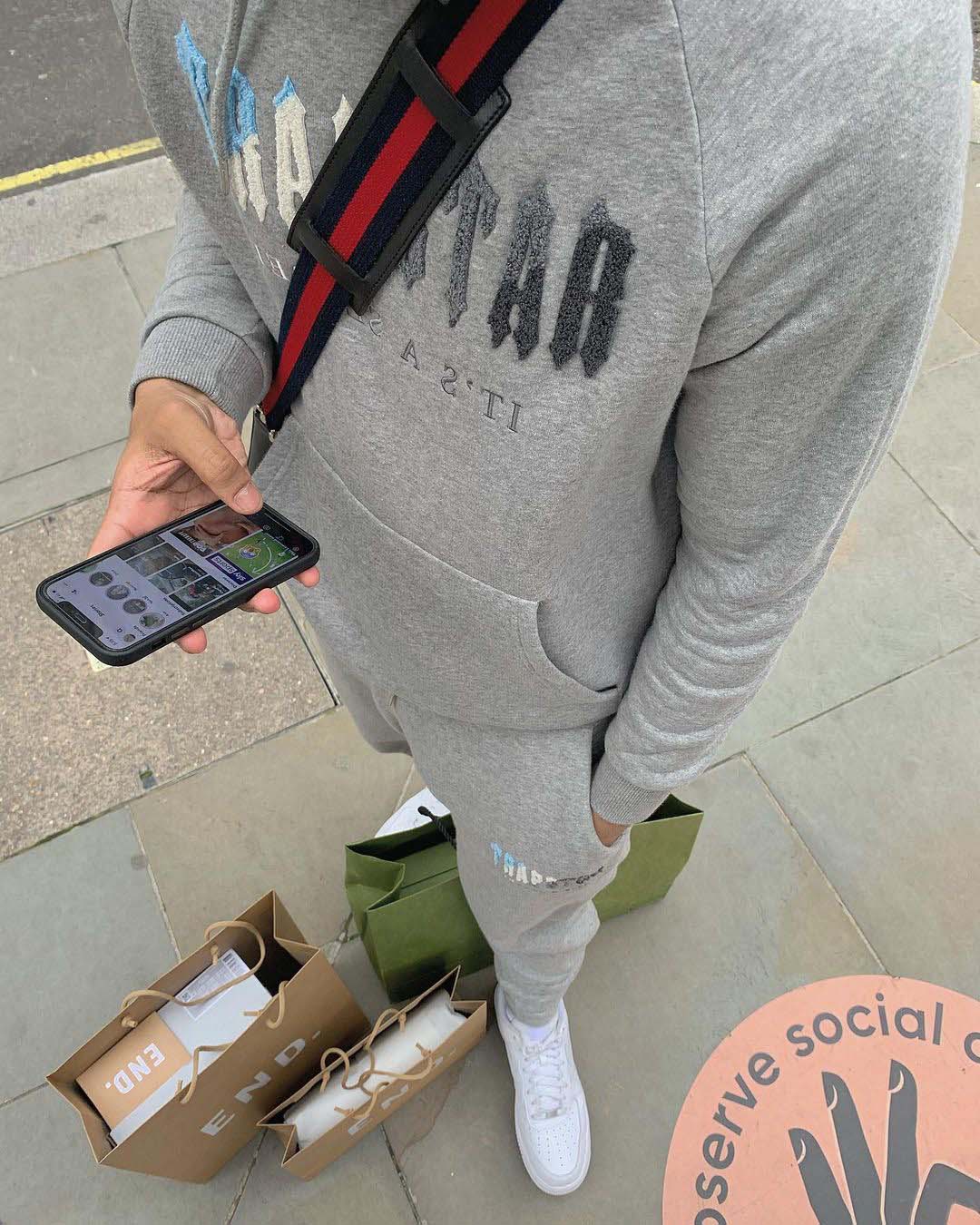 Trapstar Chenille Decoded Tracksuit 'Grey Ice Flavours'