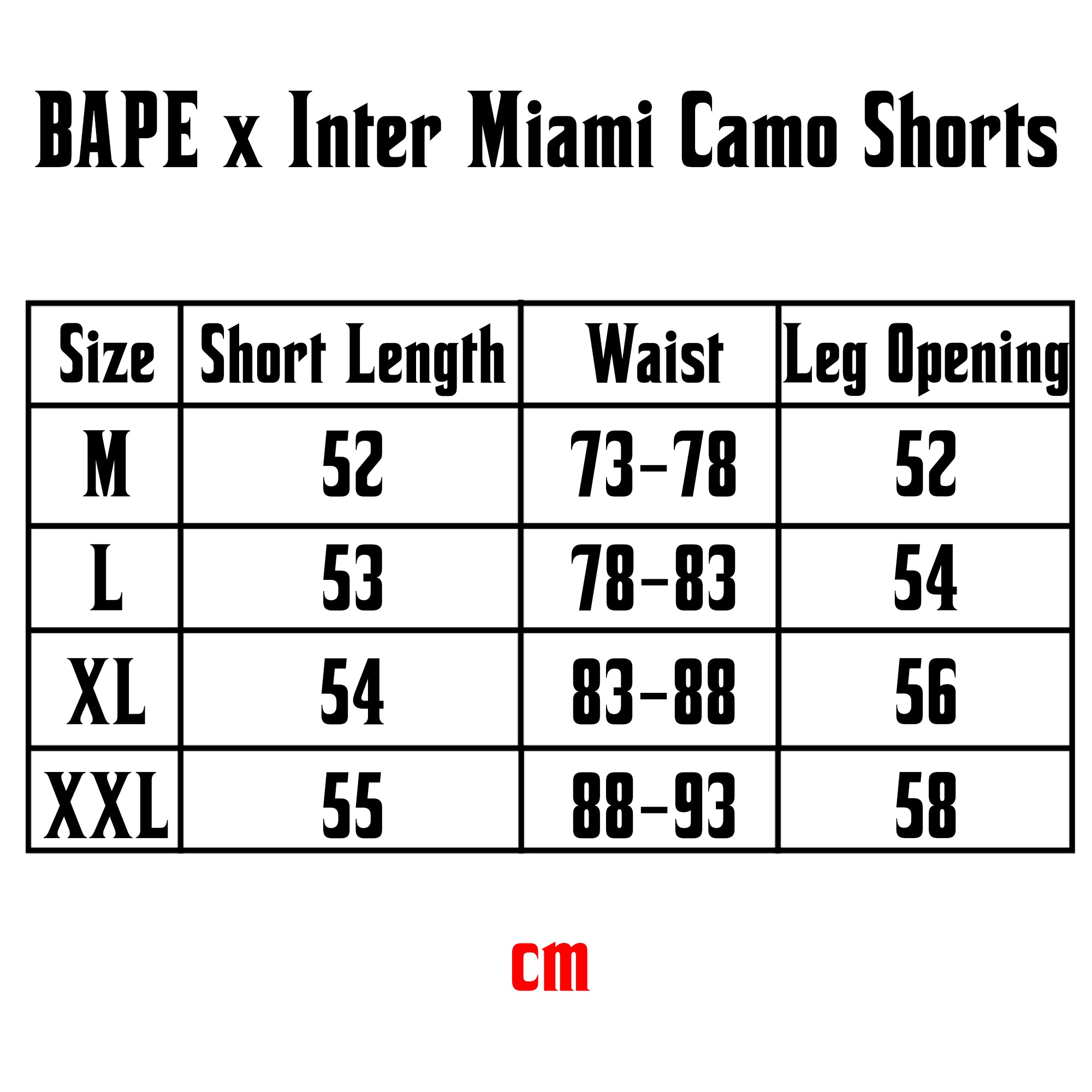 BAPE x Inter Miami Camo Shorts "White"