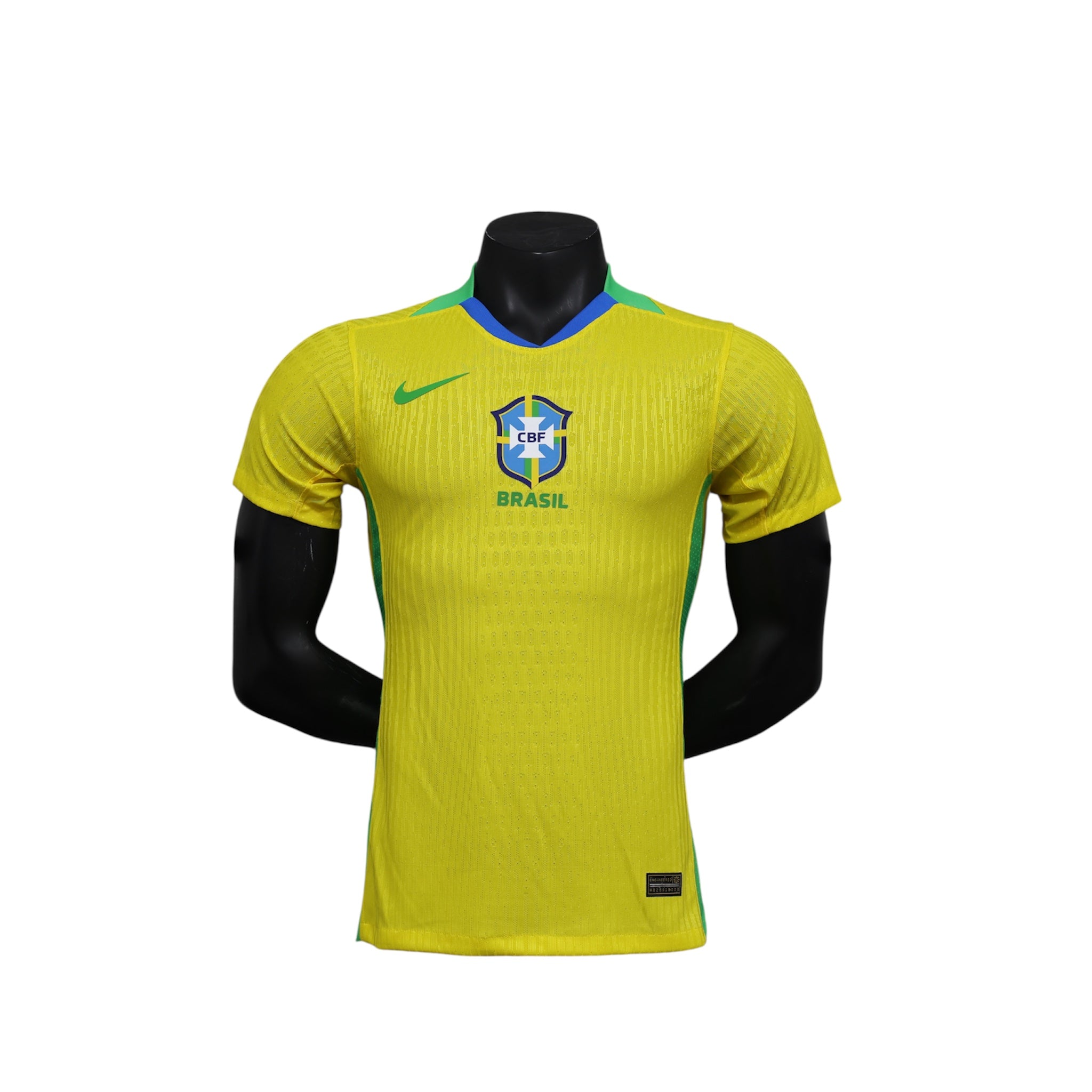 Brazil 25/26 player version jersey by Central.ae, featuring vibrant colors and team logo on a textured fabric.