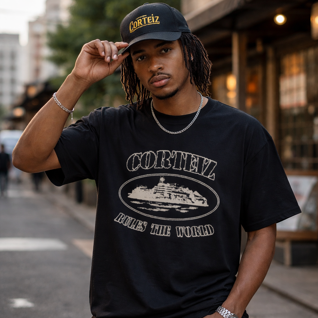 Corteiz OG Alcatraz T-shirt by Central Ae, featuring a bold graphic design on a classic fit tee.