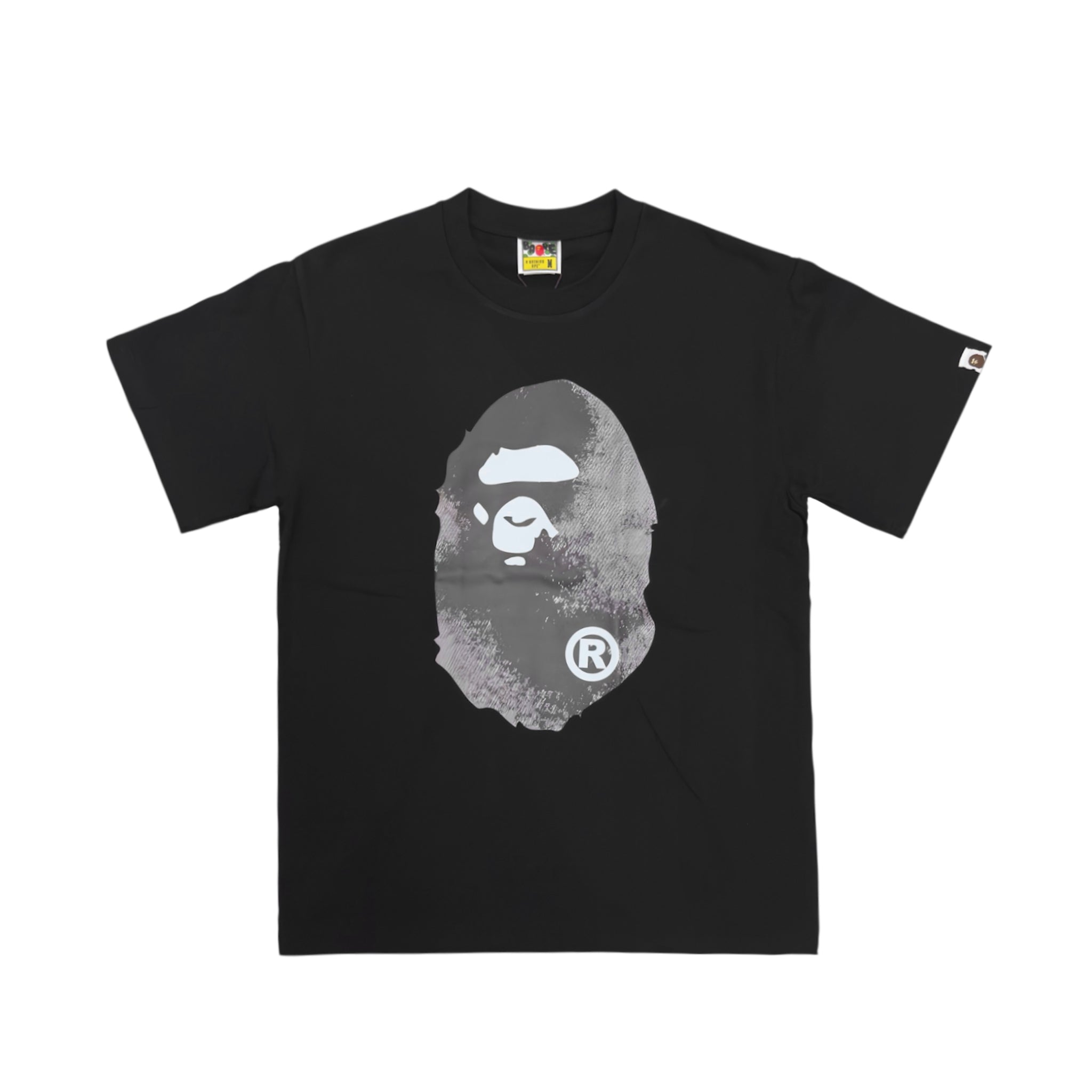 High Tone Bleach Big Ape Head Tee by Central Ae, featuring a bold ape graphic on a distressed bleach wash fabric.