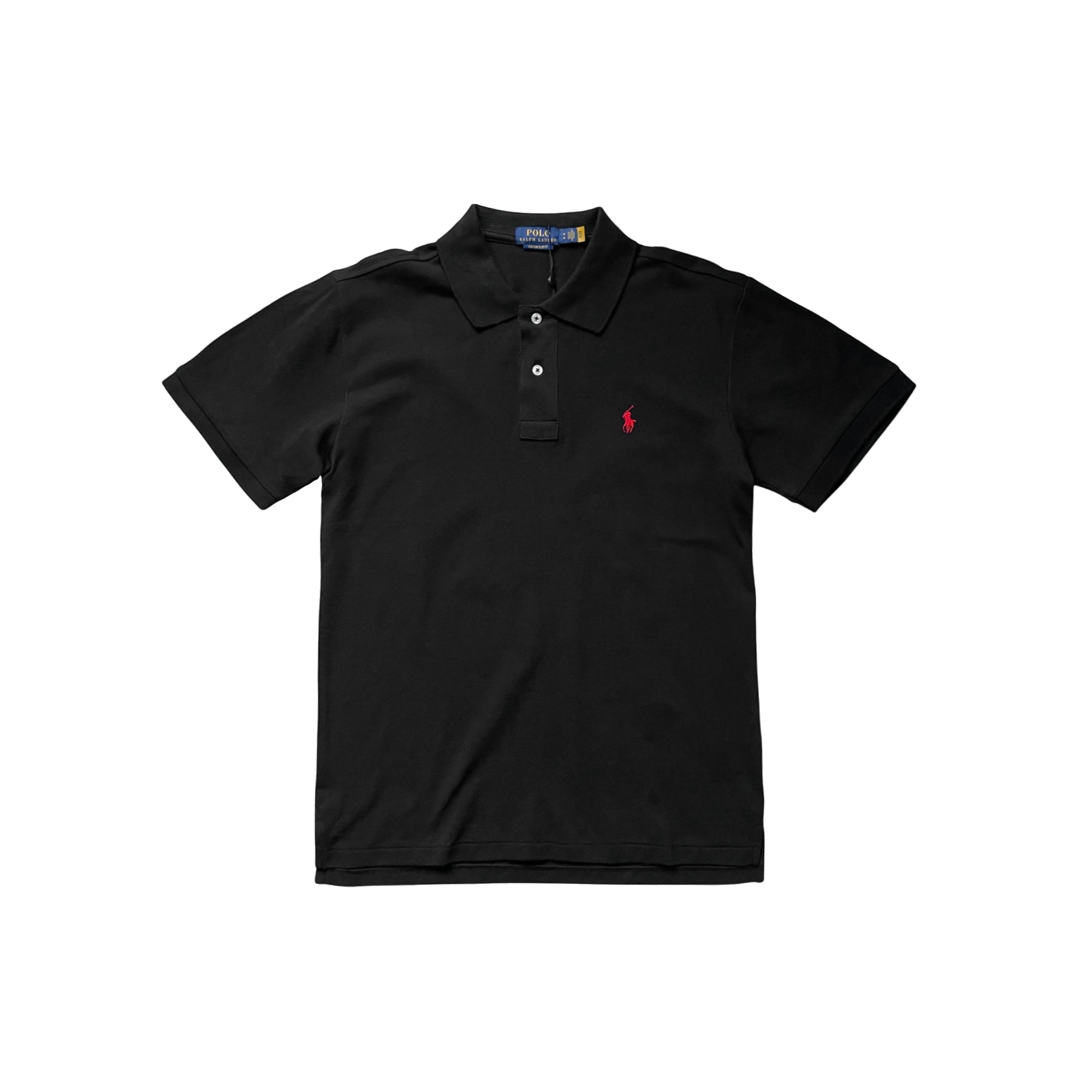 Ralph Lauren black polo shirt featuring a classic fit and iconic logo on the chest.