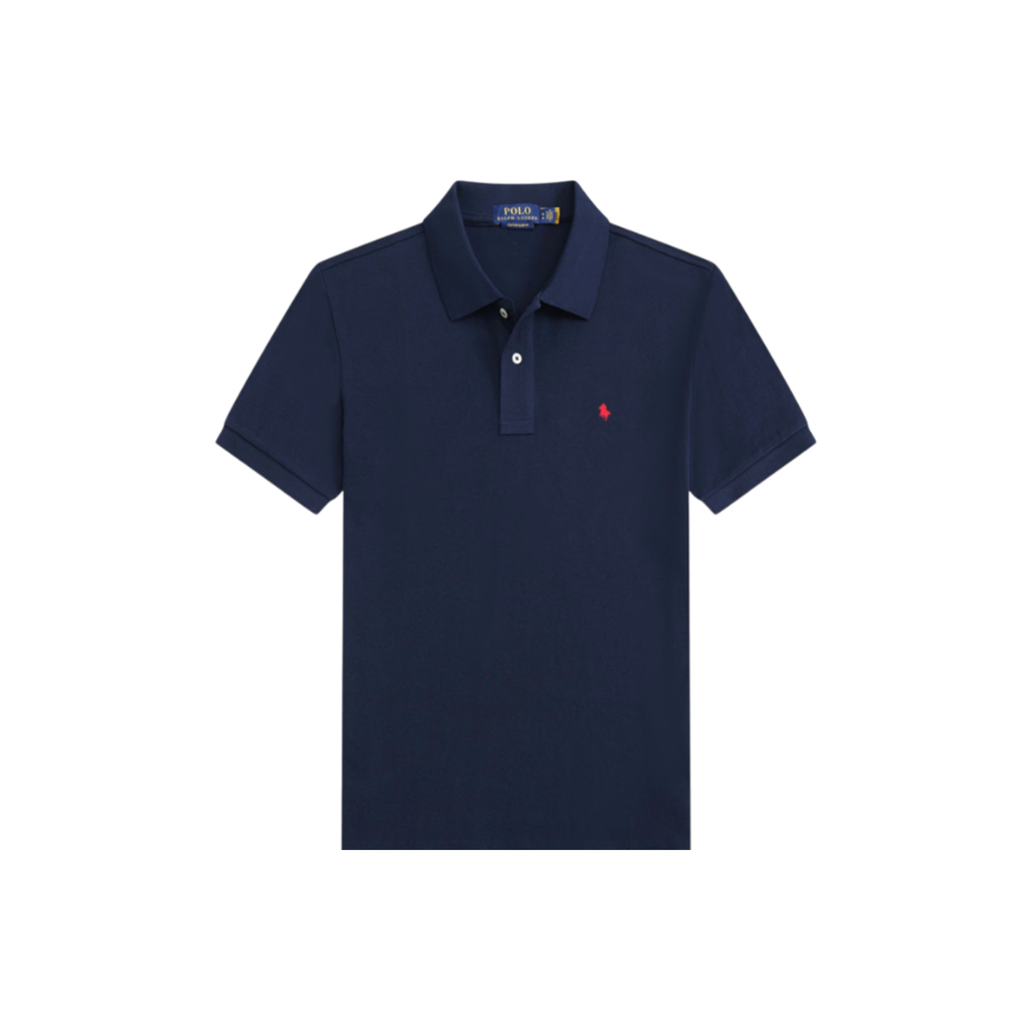 Ralph Lauren Polo shirt in navy blue, featuring the iconic logo and a classic collar design.