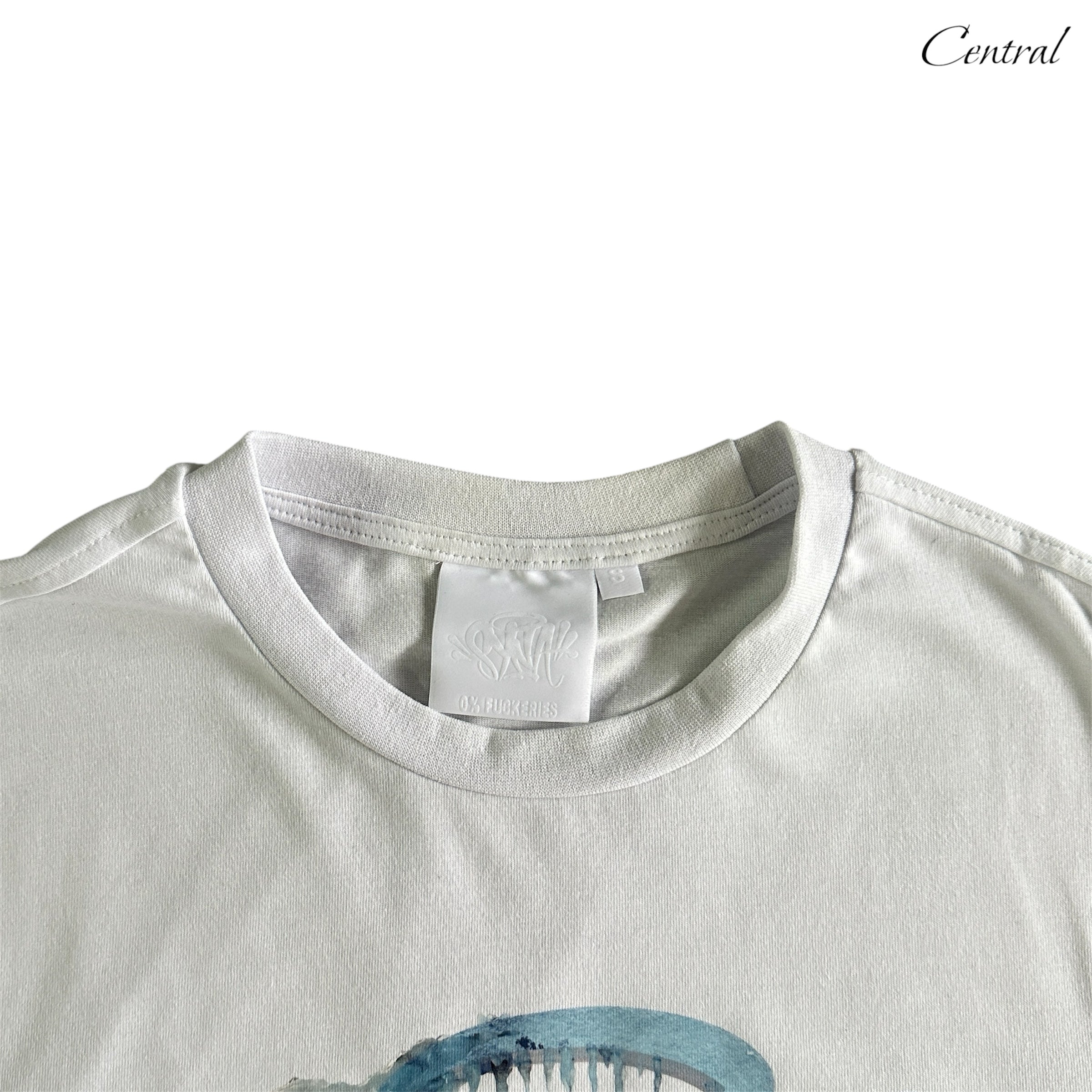 Syna World Ice Tee in white and blue, featuring a stylish design and breathable fabric for casual wear.