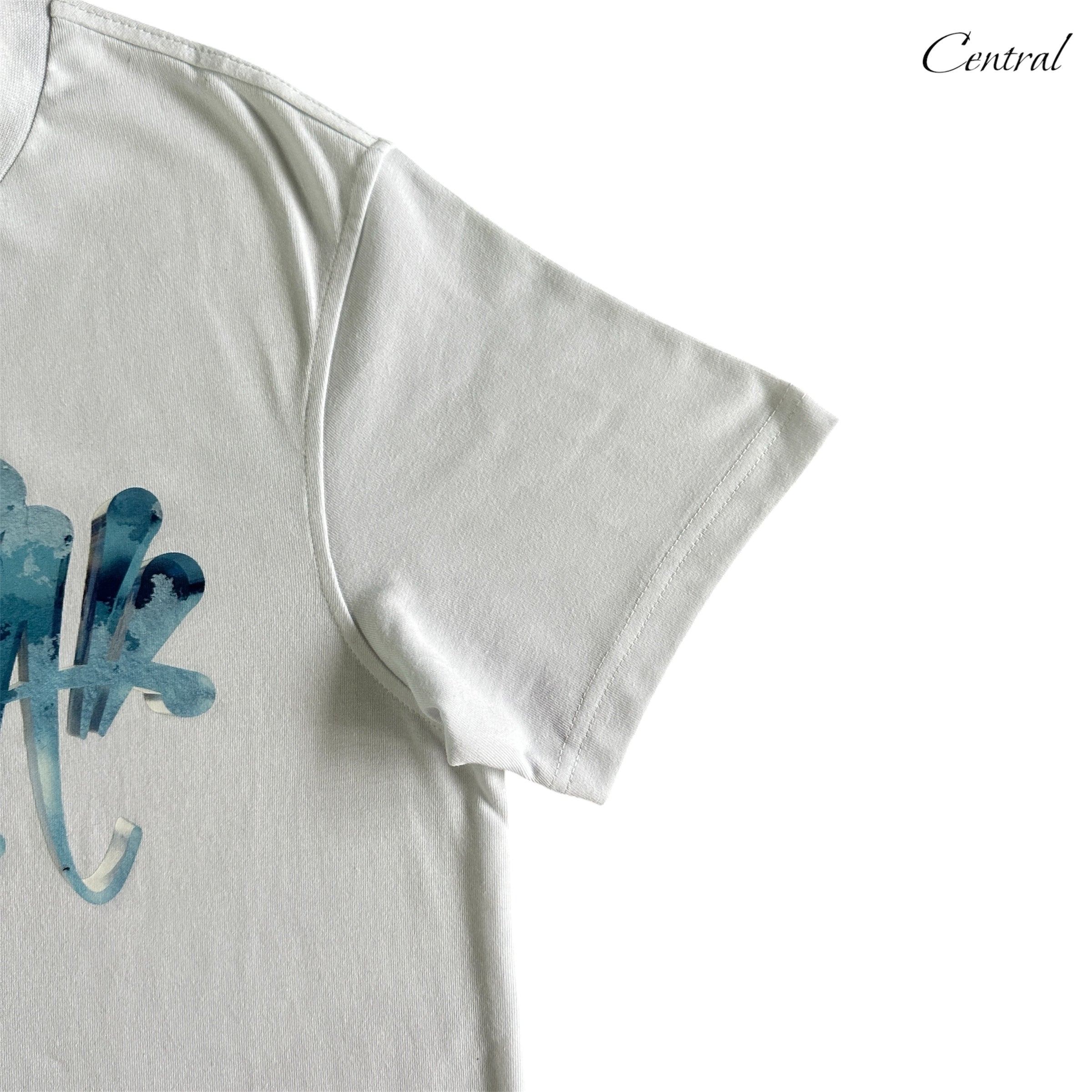 White and blue Syna World Ice Tee by Central.ae, featuring a stylish design and comfortable fabric.