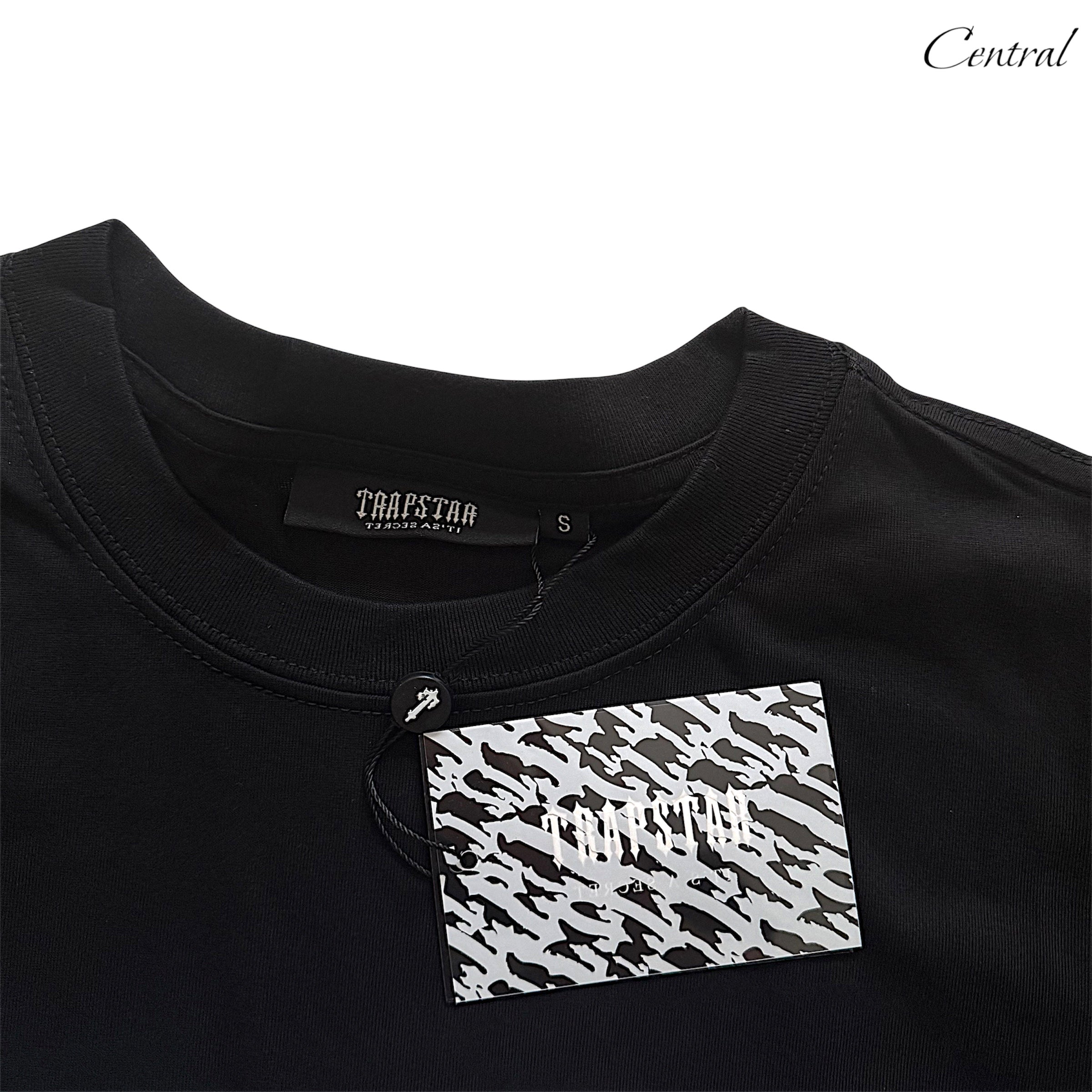 Black Trapstar x More Bands OTW Tee featuring a graphic design, short sleeves, and a relaxed fit.