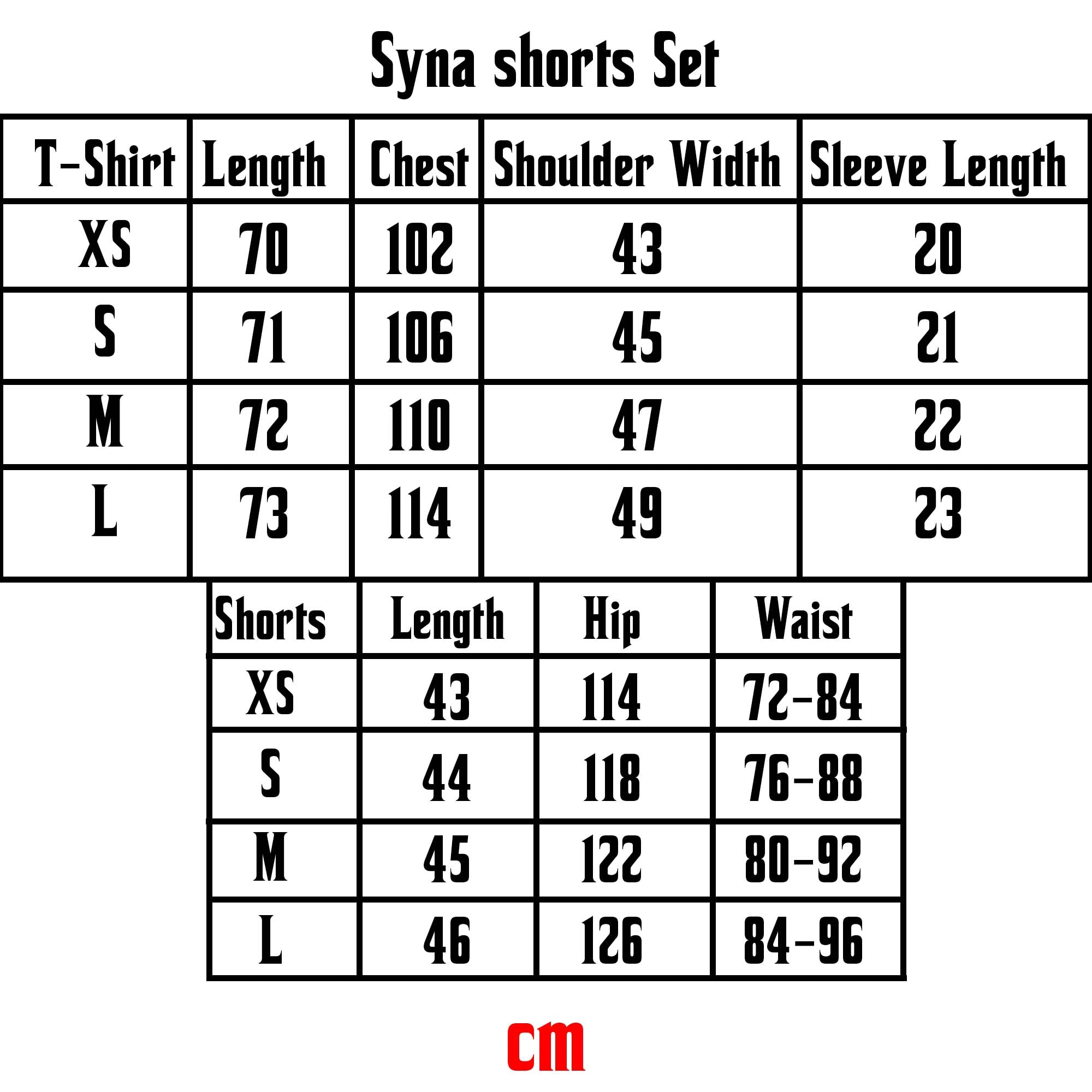 Black Syna World short set featuring a T-shirt and shorts by Central ae, displayed on a neutral background.