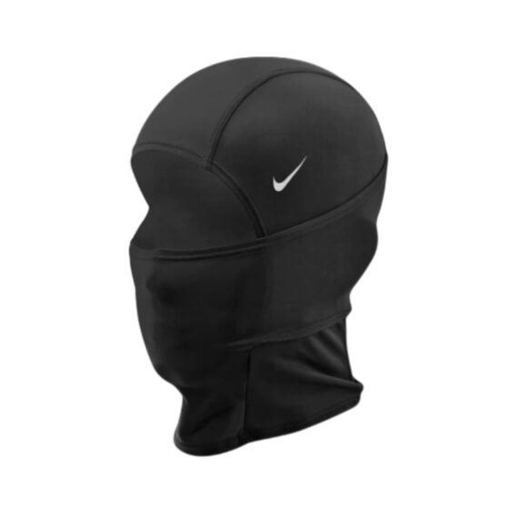 Nike Pro Hyperwarm Ski Mask in black, featuring a snug fit and breathable fabric for cold weather protection.