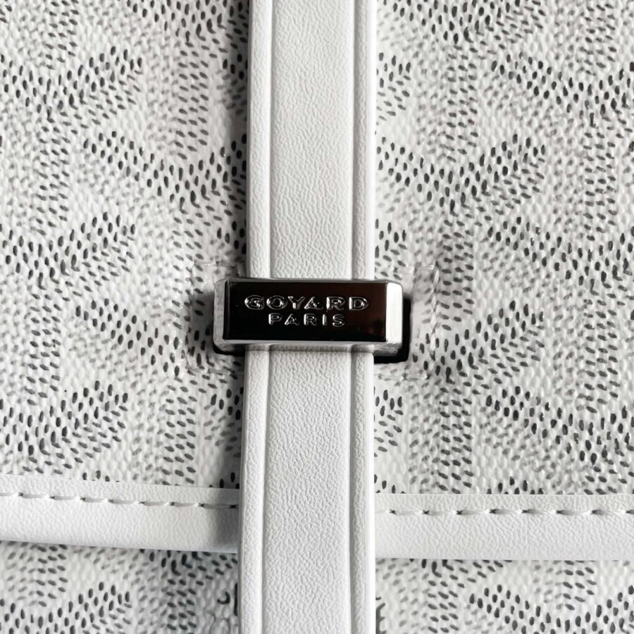 White Goyard bag by Central ae featuring a sleek design and signature pattern, perfect for stylish everyday use.