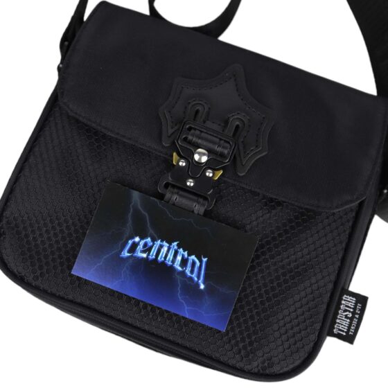 Central ae Trapstar Black Edition Irongate T cross-body bag featuring sleek black design and adjustable strap.