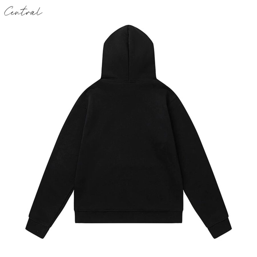 Black and blue Central ae Syna World tracksuit set featuring a hoodie and pants, size S, displayed on a neutral background.