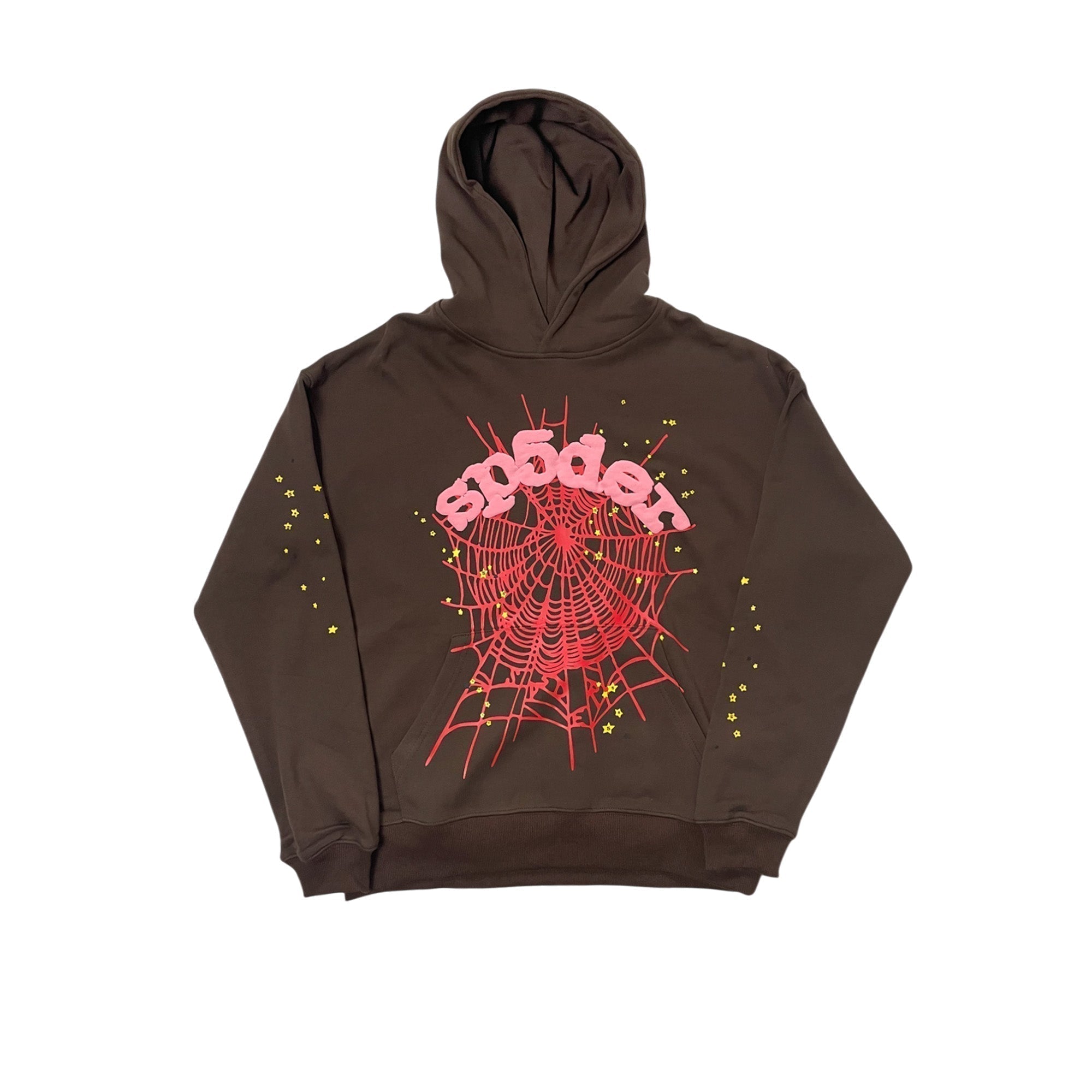 Central ae Sp5der Web Hoodie featuring a spider web design on a black background with a comfortable fit.