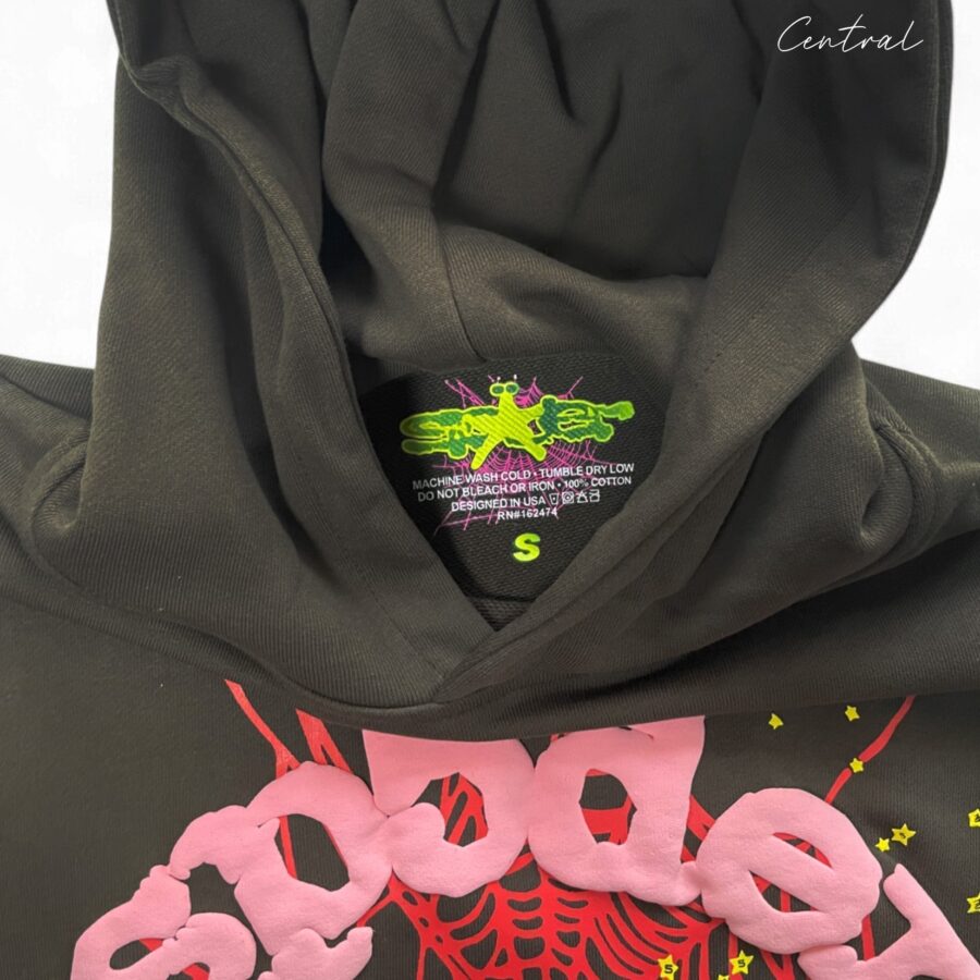 Sp5der Web Hoodie by Central ae featuring a unique web design and comfortable fit in a stylish black color.