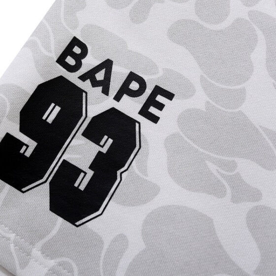 BAPE x Inter Miami white camo shorts featuring a unique design, perfect for casual summer wear.
