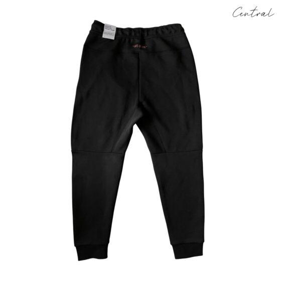 Nike x Central Cee Tech Fleece in black, showcasing the stylish hood and soft fabric texture.