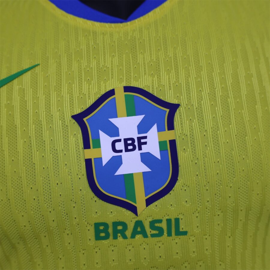 Brazil 25/26 player version jersey featuring vibrant colors and the Central.ae logo on the front.