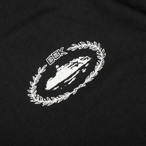 Corteiz x BBK Royale Tee in black featuring logo print on the front, made by Central Ae, displayed on a white background.