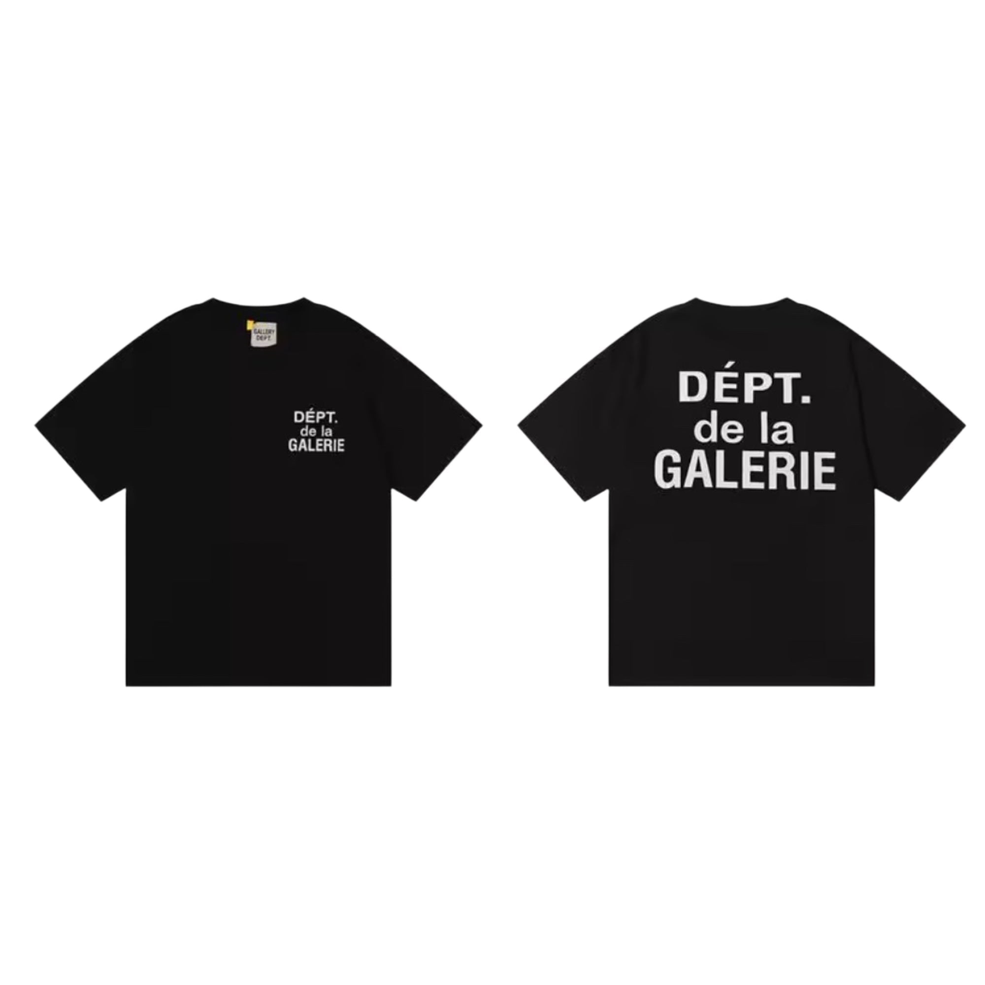 Black Gallery Dept. T-shirt featuring logo print, casual fit, and short sleeves by Central ae.