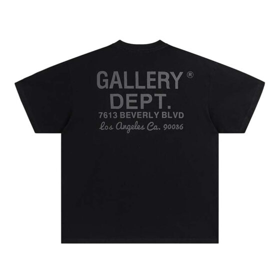 Black Gallery Dept Los Angeles T-shirt by Central ae, featuring a stylish graphic design on soft fabric.