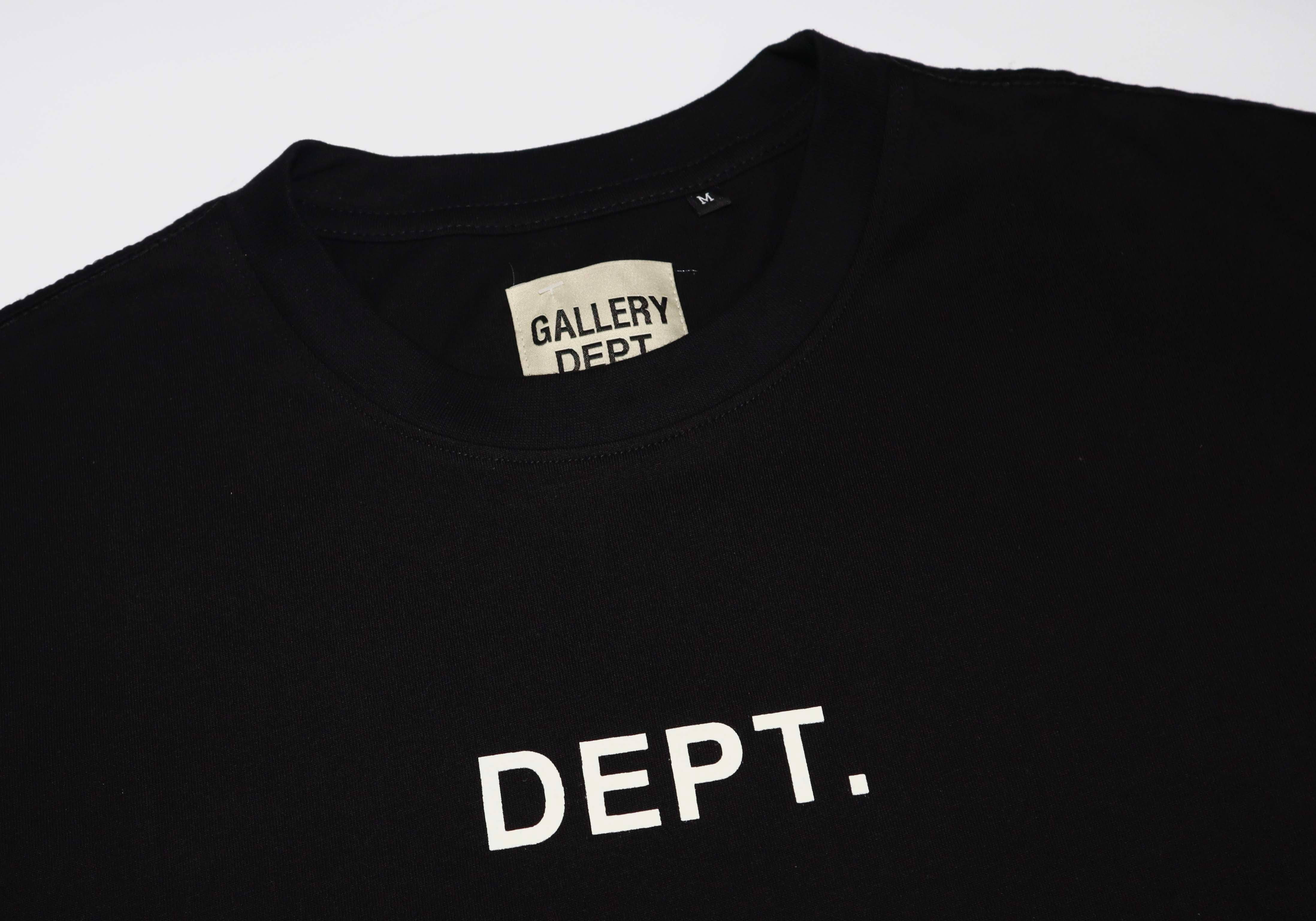 Black Gallery Dept Los Angeles T-shirt by Central ae, featuring a relaxed fit and bold graphic design.