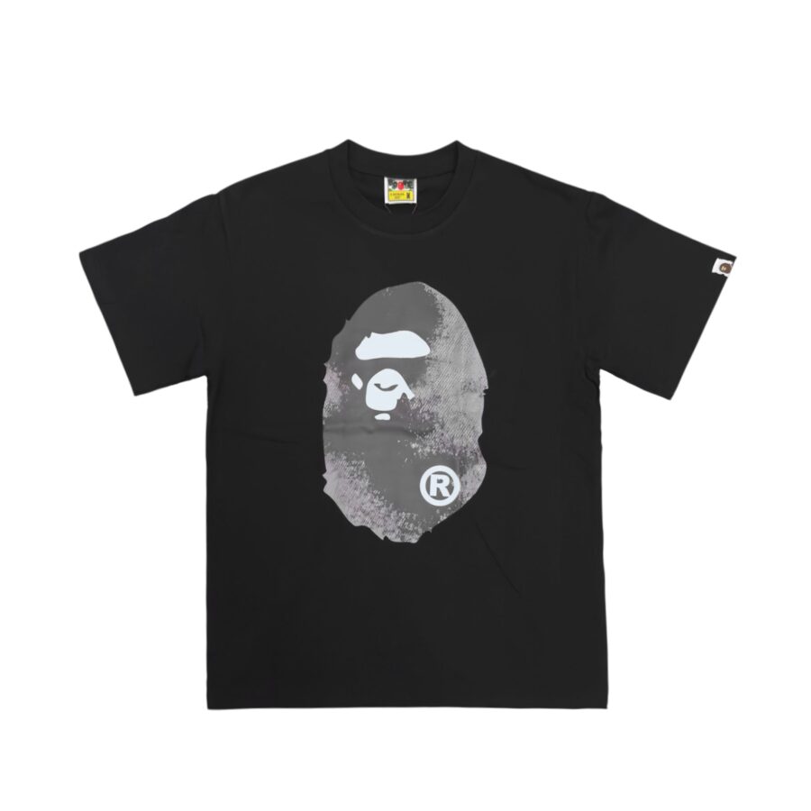 High Tone Bleach Big Ape Head Tee by Central Ae, featuring a bold ape graphic on a distressed bleach wash fabric.