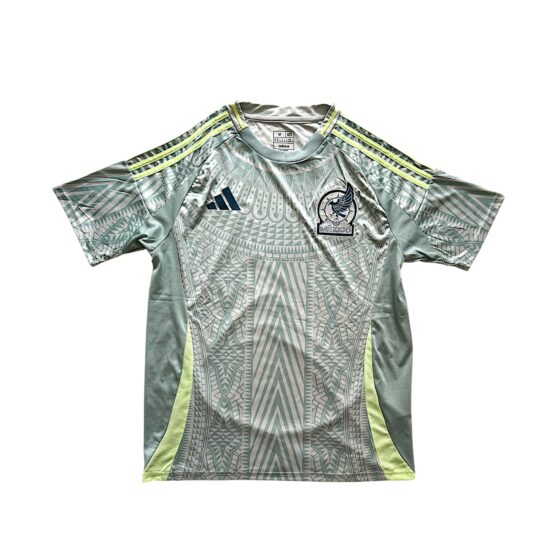 Mexico 2024/25 Away fan version jersey featuring vibrant colors and team logo, ideal for supporters and collectors.