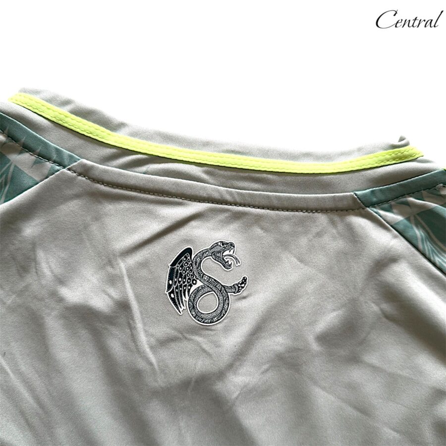 Mexico 2024/25 away fan jersey featuring green and white design with team logo and breathable fabric.
