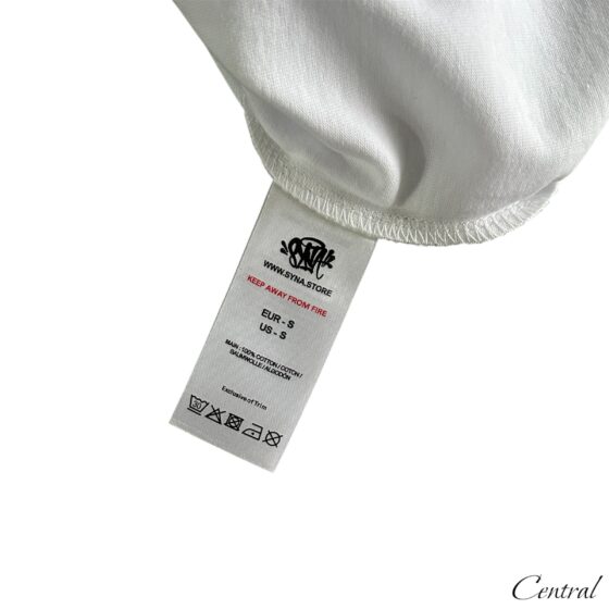 Syna World Ice Tee in white and blue featuring a stylish design and comfortable fit.