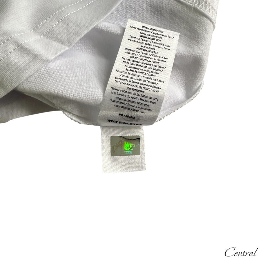 Syna World Ice Tee in white and blue featuring a stylish design, ideal for casual wear.
