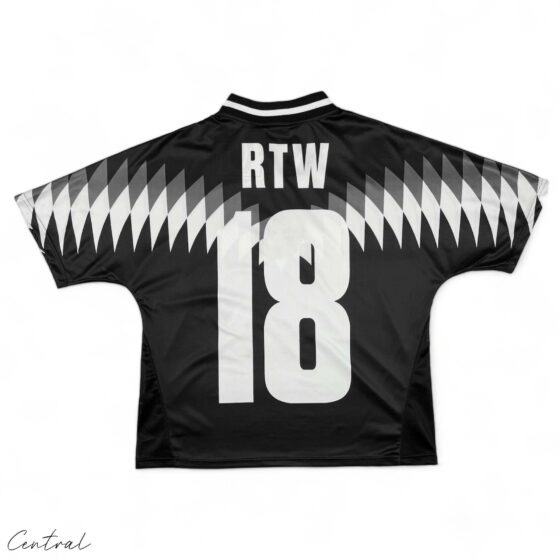 Corteiz Club RTW black football jersey t-shirt featuring a stylish design and comfortable fit.
