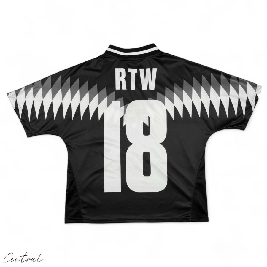 Corteiz Club RTW black football jersey t-shirt featuring a stylish design and comfortable fit.