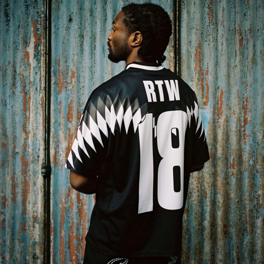 Corteiz Club RTW black football jersey t-shirt featuring a stylish design and comfortable fit.