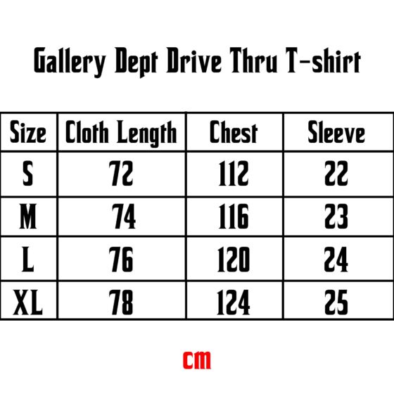 Gallery Dept Drive Thru T-shirt featuring bold graphic design on a casual fit, ideal for everyday wear.