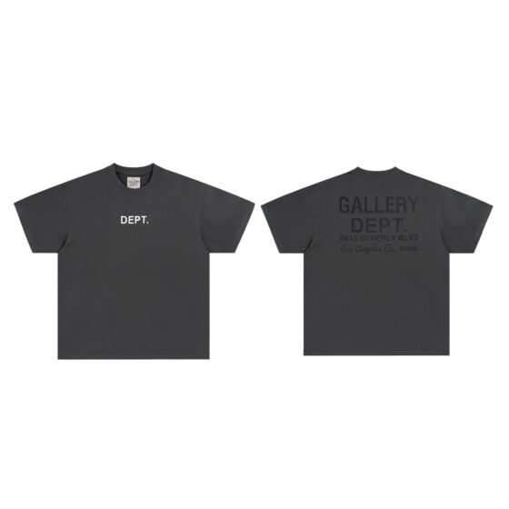 Gray Gallery Dept Los Angeles T-shirt featuring a relaxed fit and artistic graphic design on soft cotton fabric.
