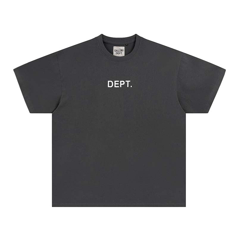 Gray Gallery Dept Los Angeles T-shirt featuring a relaxed fit and logo print on the front.