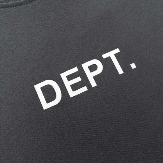 Gray Gallery Dept Los Angeles T-shirt featuring a relaxed fit and logo design on the front.