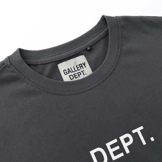 Gray Gallery Dept Los Angeles T-shirt featuring a relaxed fit and graphic design on soft fabric.