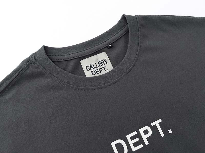 Gray Gallery Dept Los Angeles T-shirt featuring a relaxed fit and graphic design on soft fabric.