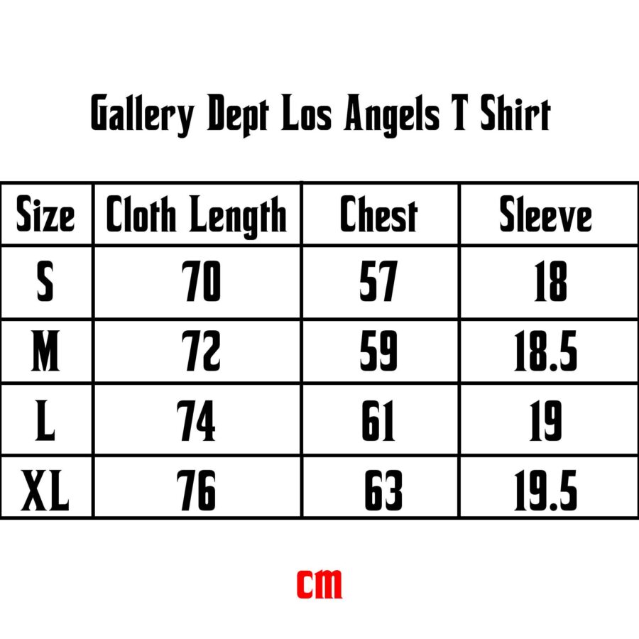 Gray Gallery Dept Los Angeles T-shirt featuring a relaxed fit and classic design for casual wear.