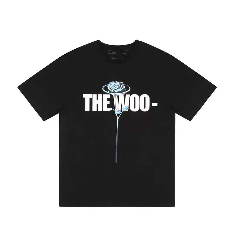 Black Pop Smoke x Vlone 'The Woo' t-shirt featuring bold graphic design by Central ae.