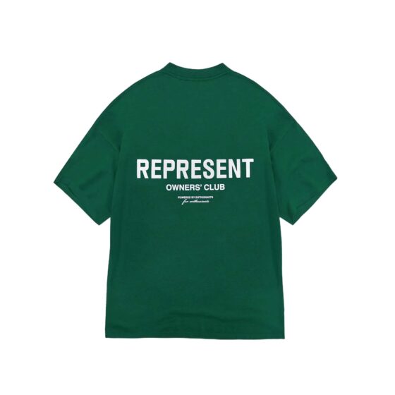Racing Green REPRESENT OWNERS CLUB T-shirt featuring a classic crew neck and short sleeves.