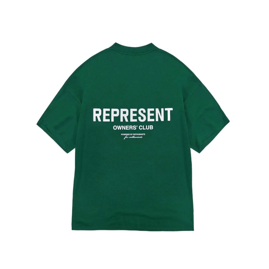 Racing Green REPRESENT OWNERS CLUB T-shirt featuring a classic crew neck and short sleeves.