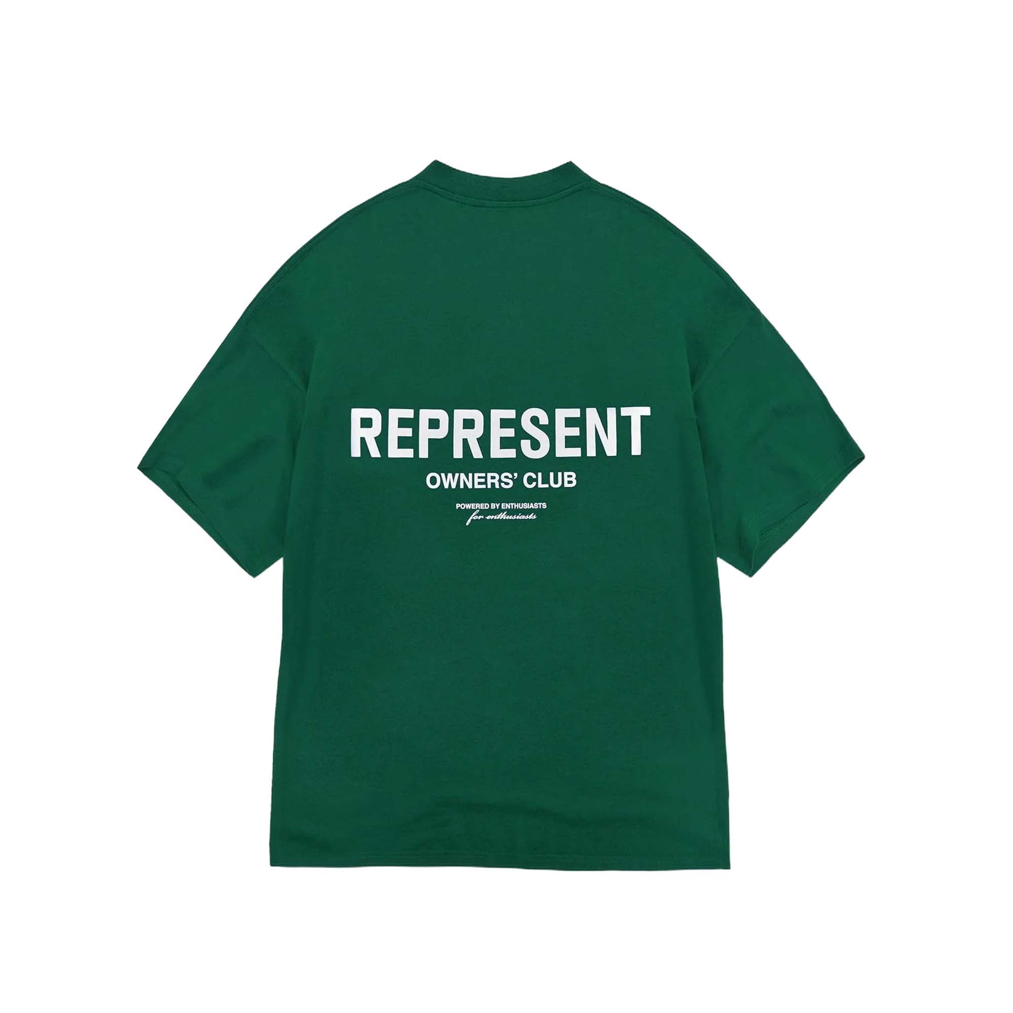 Racing Green REPRESENT OWNERS CLUB T-shirt featuring a classic crew neck and short sleeves.