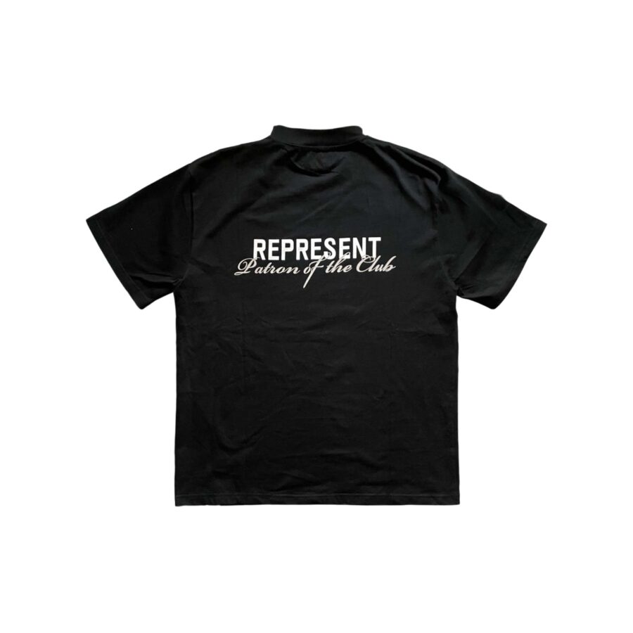 Central ae Patron of the Club T-shirt featuring a bold graphic design and classic fit in a casual setting.