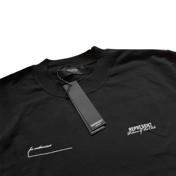 Black Central ae PATRON OF THE CLUB T-SHIRT with bold graphic design and relaxed fit.