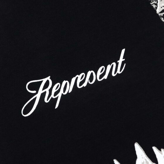 Black Represent SHARK JAWS T-SHIRT featuring a bold shark graphic design on soft fabric.