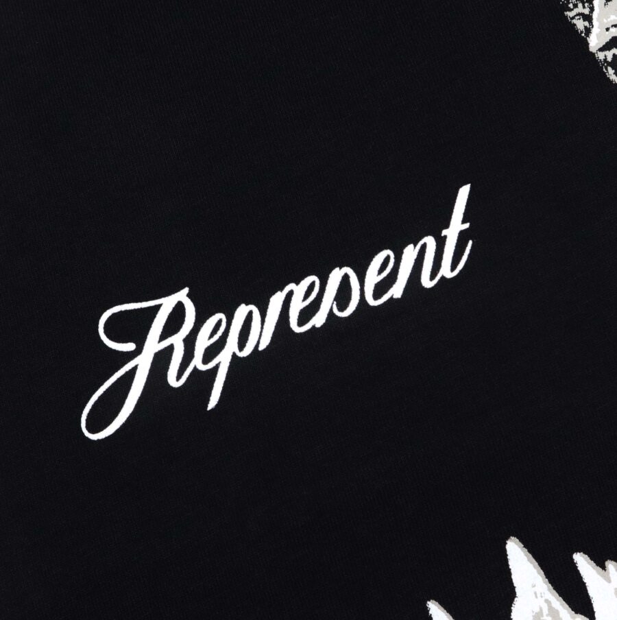Black Represent SHARK JAWS T-SHIRT featuring a bold shark graphic design on soft fabric.