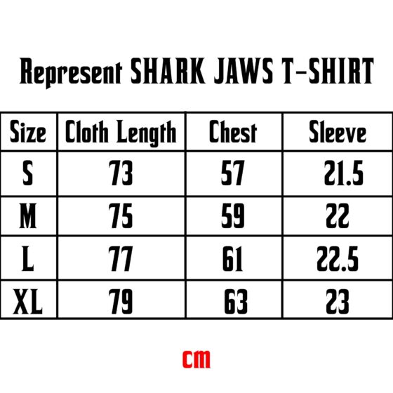 Black Represent SHARK JAWS T-SHIRT featuring a bold shark graphic on a classic fit design.