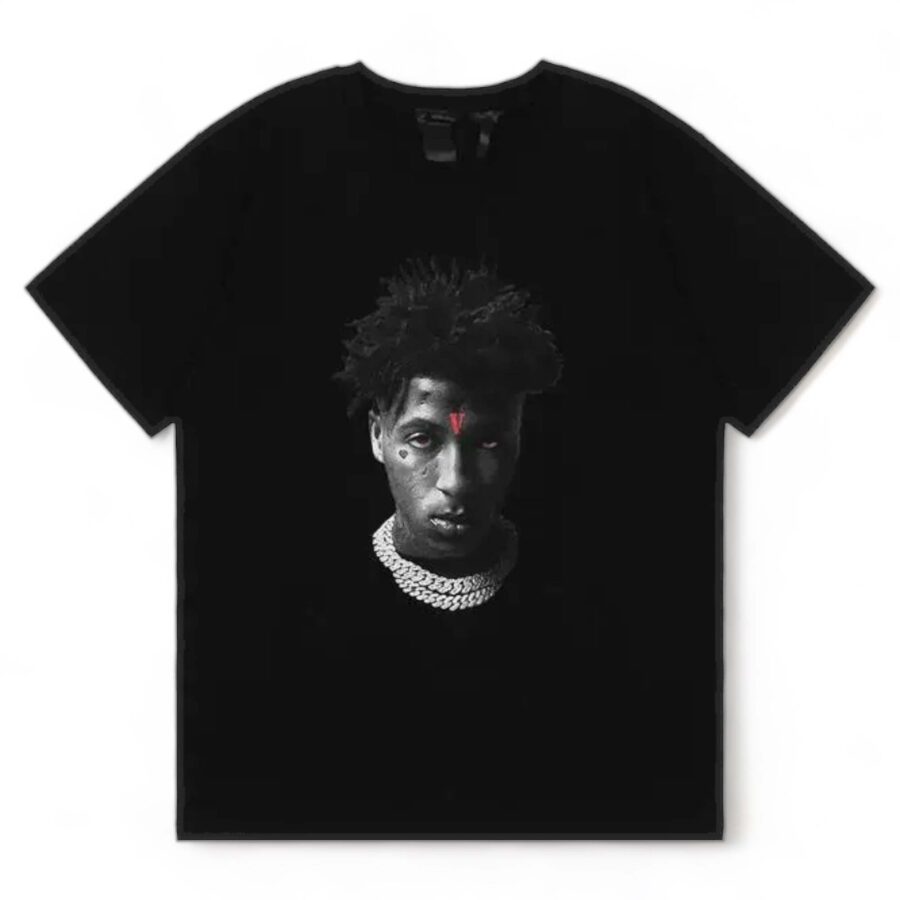 Vlone x NBA YoungBoy T-Shirt featuring bold graphics and a relaxed fit, perfect for casual streetwear style.