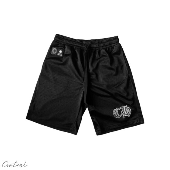 Chrome Hearts mesh stadium jersey set featuring a t-shirt and shorts in a stylish design by Central ae.